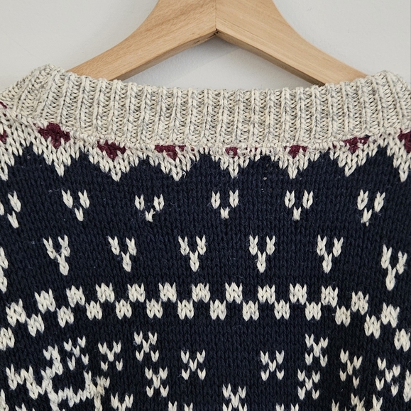 Norman Wells Vintage Christmas Cozy 100%Cotton Reindeer Snowflakes Sweater Sz XL - Picture 8 of 8